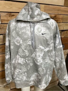 Nike Grey camo style print hoodie